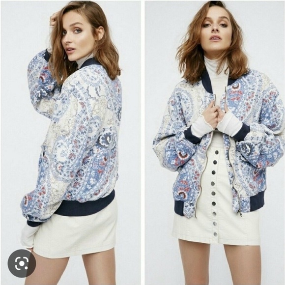 Free People Paisley Bomber Jacket - XS - Picture 11 of 11